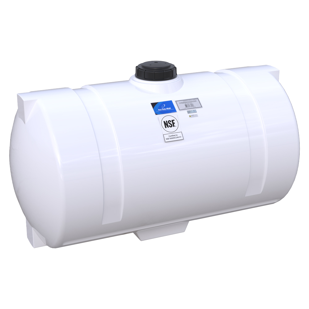 55 Gallon Natural LLDPE Round Horizontal Tank with 5
